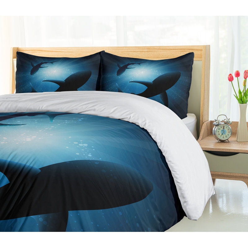 Shark Modern & Contemporary Polyester Duvet Cover, Queen