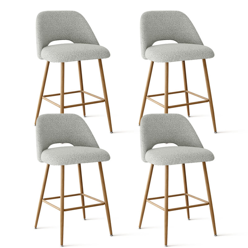 Tabourets de bar modernes à hauteur de comptoir rembourrés 27 po, Gris