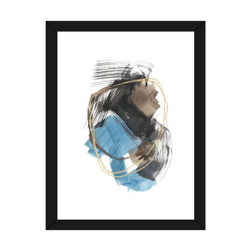 « Gold loops II » par Jennifer Goldberger-impression, H 32 po x l 24 po x P 1 po, Papier encadré noir