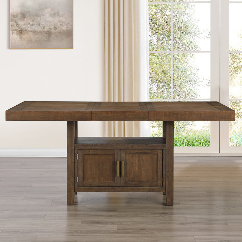 Garland Extendable Wood Counter Table, Toffee Brown