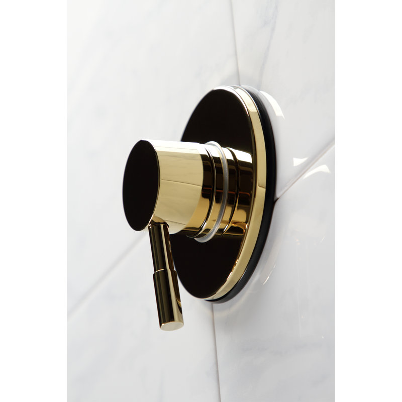 Kingston Brass Concord Single-Handle Wall Mount Three-Way Diverter Valve with Trim Kit, Polished Brass