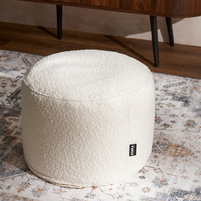 Repose-pieds pouf en tissu bouclé doux et tendance