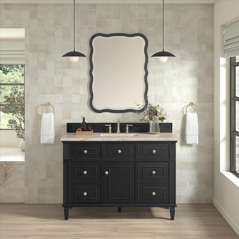 Lorelai 48'' W Single Vanity, Black Onyx, 8" Widespread, Tajnar Eclos