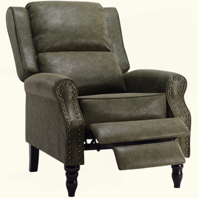 Faux Leather Pushback Recliner Chair for Living Room Bedroom RV