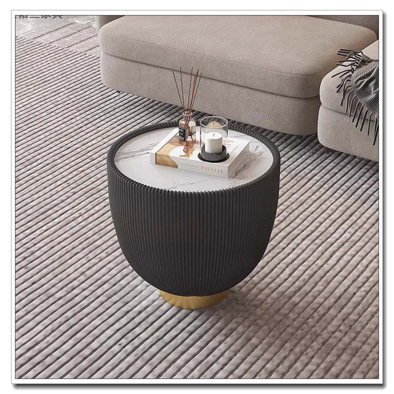 Table basse en forme de tasse, H 16,93 po x L 19,69 po x l 19,69 po, Noir