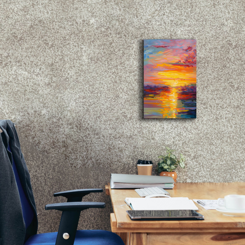 «Coastal Sunset 3» par Petals Prints Design, H 18 po x l 12 po x P 0,75 po