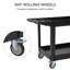 Chariot utilitaire sur roulettes à deux niveaux 45 x 25 500 lb Service PP à roulettes pour le garage d'entreposage et le nettoyage