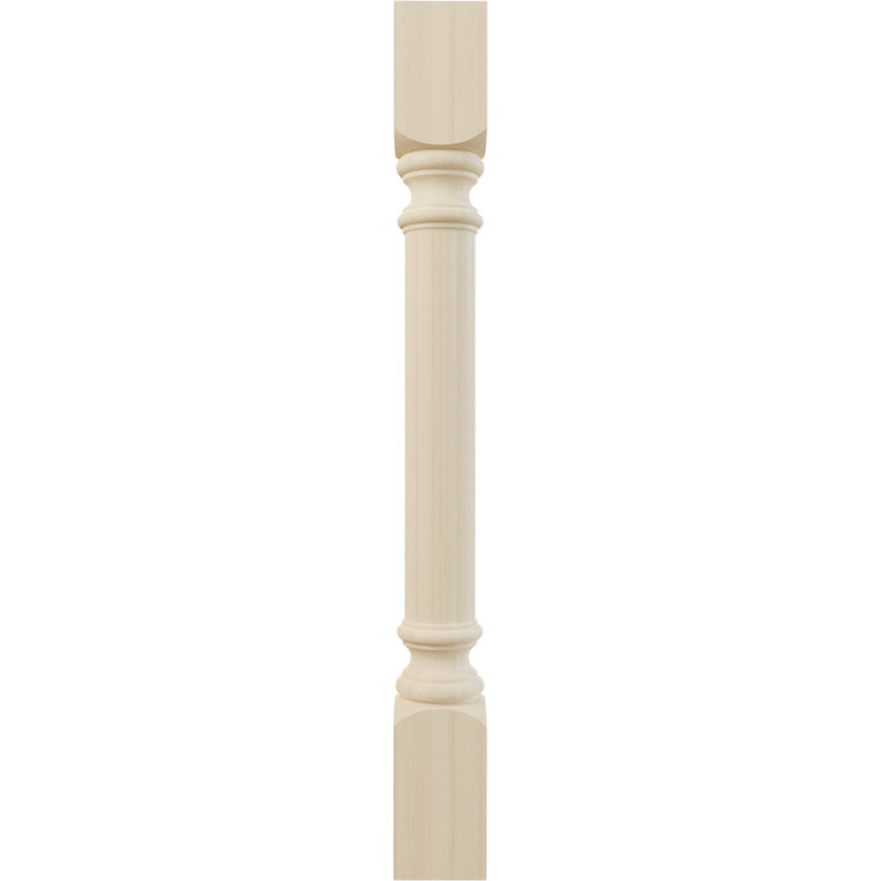 Colonne d'armoire traditionnelle (bloc supérieur: 6 1/8 po), Hévéa