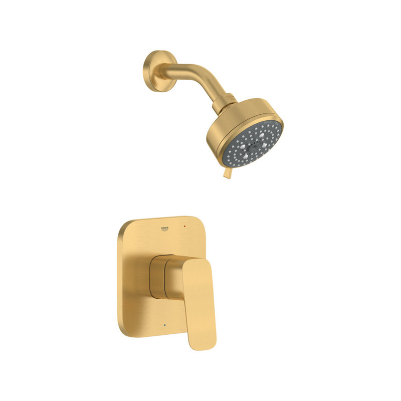 Cubeo Pressure Balance Valve Shower Trim Kit, GROHE BRUSHED COOL SUNRISE