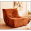 Chaise d'appoint luxueuse luxueuse en microfibre orange capitonnée-836075285