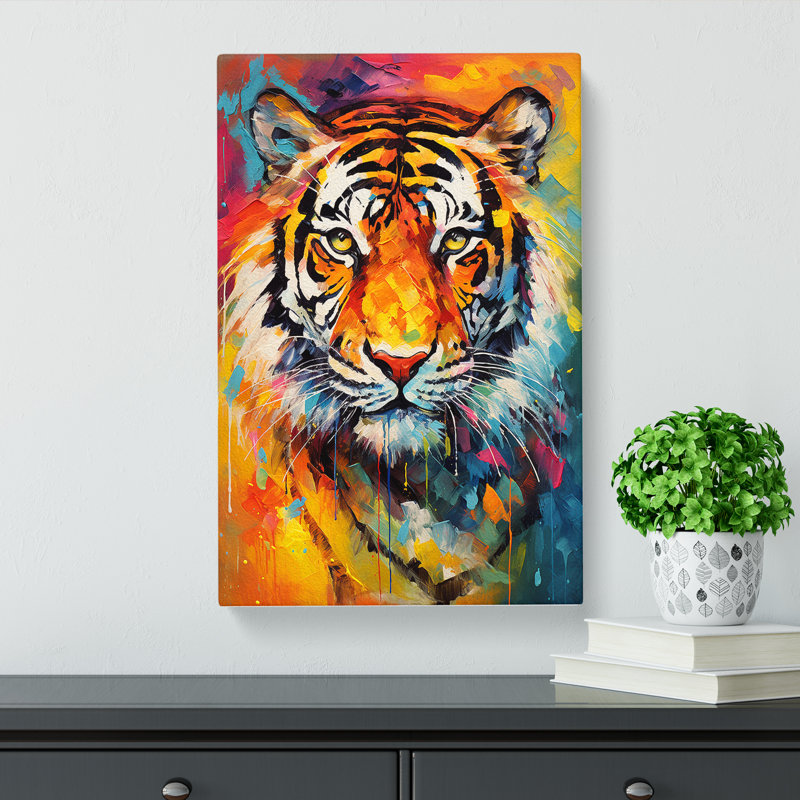 Tiger Expressionism - Wrapped Canvas, 50cm H x 35cm W x 3cm D