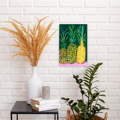 «Vibrant Tropical Pineapples», art mural coloré contemporain