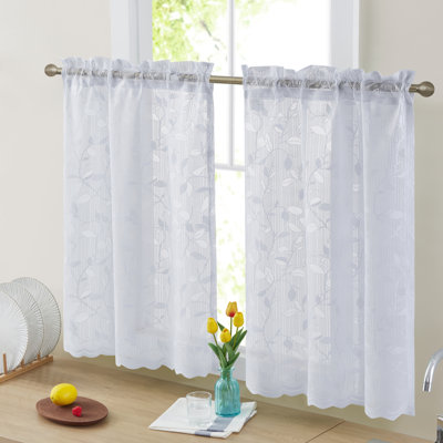 Geake Floral Cafe Tiers 60" Kitchen Curtain