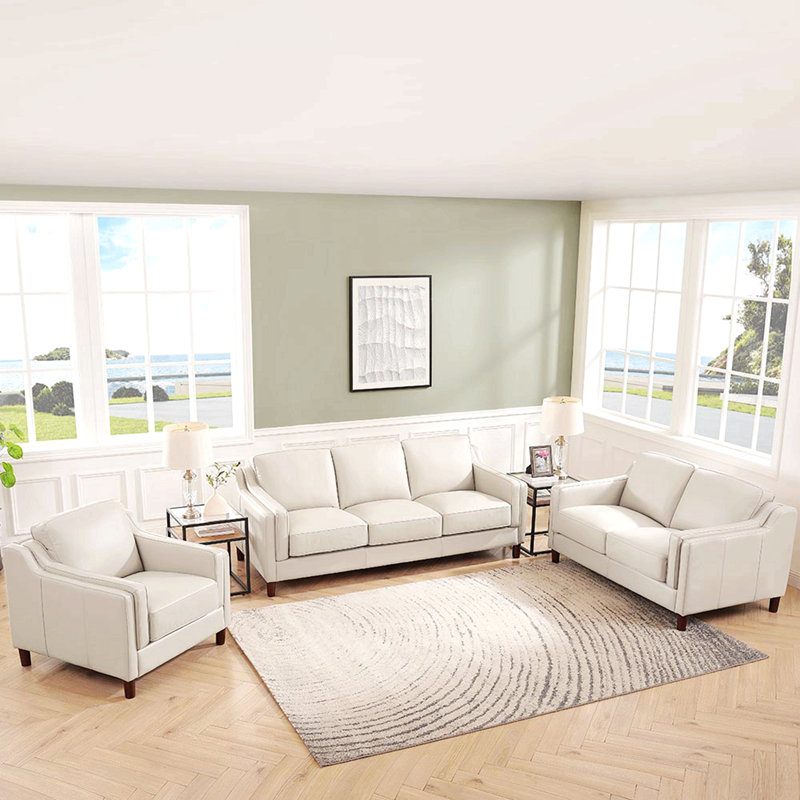 Pearlena Upholstered 84'' Sofa, White