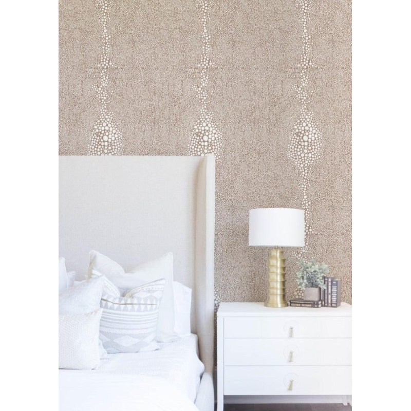 Mrs Paranjape Papers Shagreen 10' L x 24" W Wallpaper Roll, Faux Grasscloth, Non-pasted, Truly Taupe Reverse