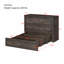 Structure de lit double escamotable de style campagnard pleine grandeur avec station de charge, cadre de lit plateforme pliable avec grand tiroir de rangement pour chambre d'amis, petit lit de chambre à coucher, gris rustique-652574221-652574211