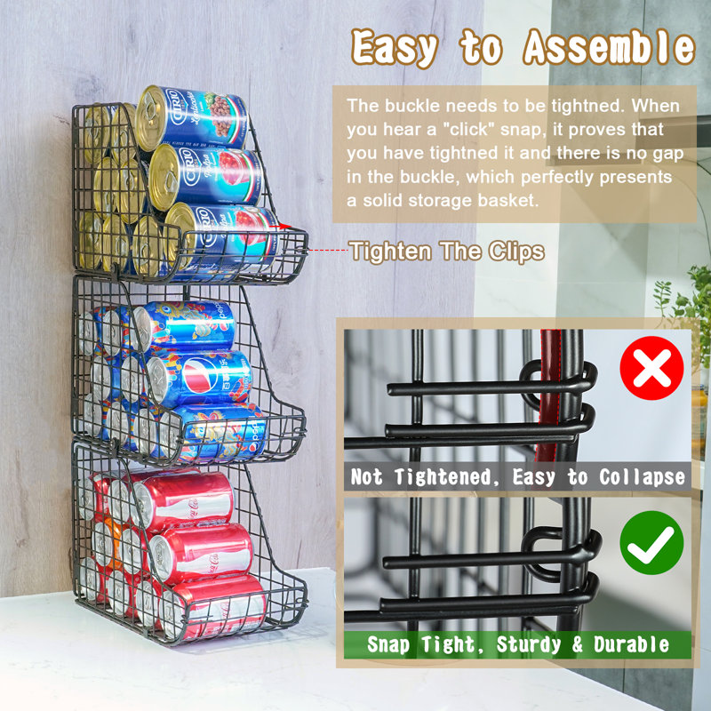 3 Tier Stackable Can Storage Rack