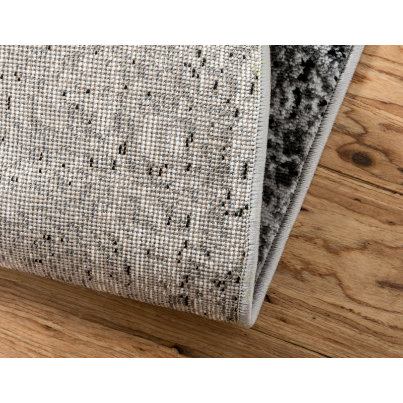 Tapis gris foncé de style tibétain Brantly, Tapis de couloir 2 pi x 13 pi