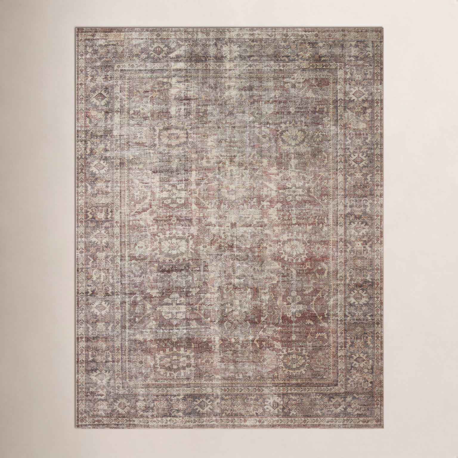 Amber Lewis x Loloi Georgie Bordeaux Antique Rug, Rectangle 10' x 14'