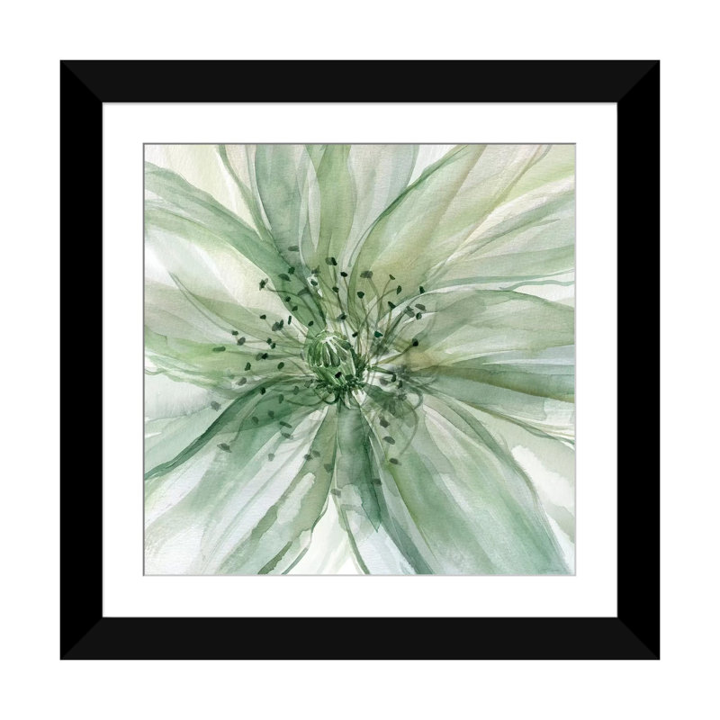 «Macro Sage Flower II», estampe numérique sur toile tendue, H 16 po x l 16 po x P 1 po, Cadre noir