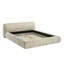 Lit plateforme tapissier contemporain en tissu de couleur ivoire 1pc-992641667-992641668