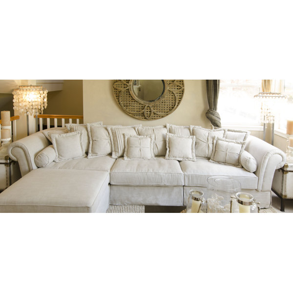 Elements Bella Fabric Sectional Sofa in Sand