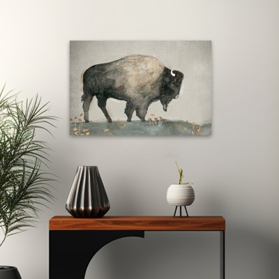 Animaux, Buffalo en coquelicots, art mural