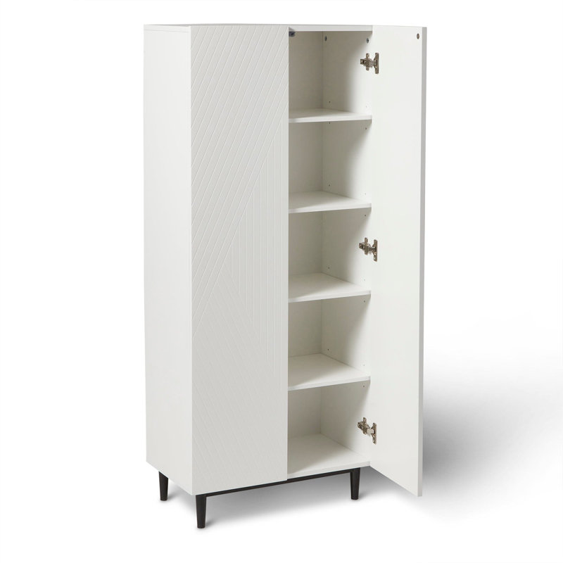 Addae 10 Pair Shoe Storage Cabinet, White