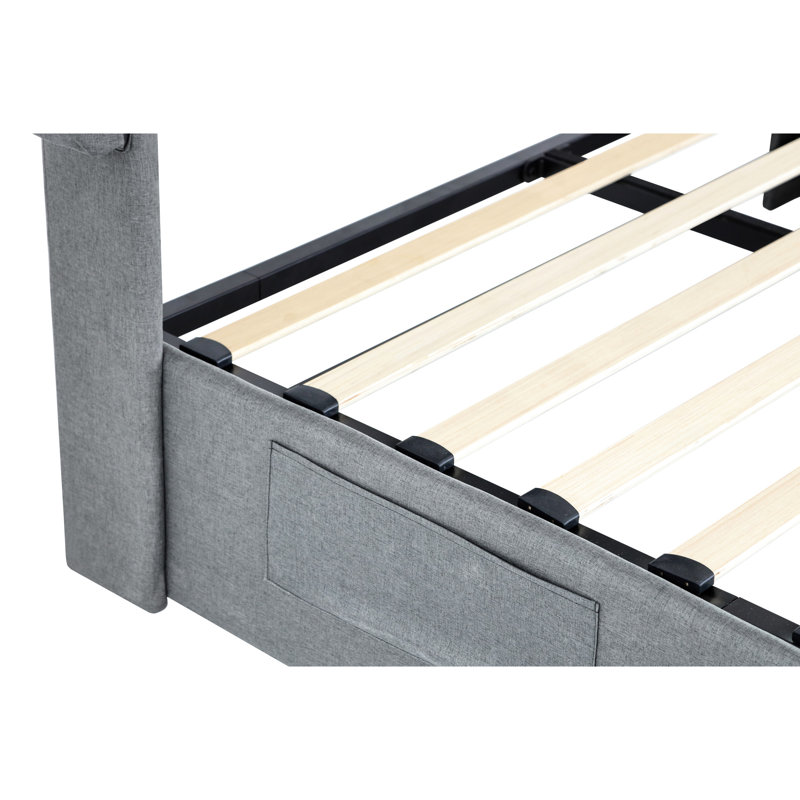 Grand lit de rangement relevable - Design chic, capacité maximale en taille, poches latérales fonctionnelles modernes