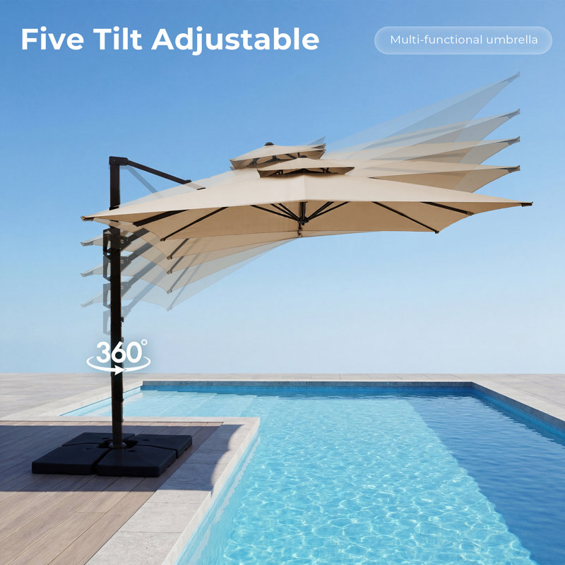 clearance cantilever patio umbrella 10x13 ft large with base Are you looking for a large umbrella for your outdoor space 9 ft x 11 ft