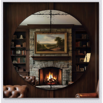 Round Wall-Mounted Mirror With High-Definition Imaging And Slim Iron Frame For Versatile Home Decor