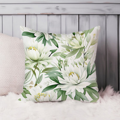 Floral Sage Green Flowers V Cottage & Cottagecore