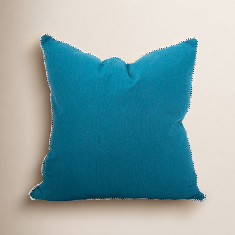 Delijah Square Indoor/Outdoor Pillow Cover & Insert, 20" x 20", Seascape Turquoise