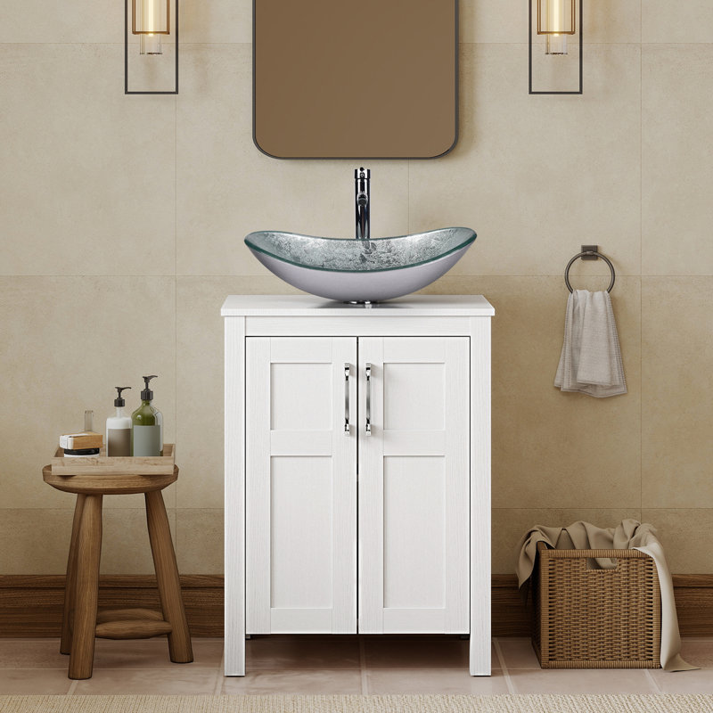 Ensemble de meuble-lavabo simple 24 po Nickros, Argenté