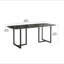 Table de salle à manger en acier au carbone avec surface en pierre noire Lauren - supporte jusqu'à 71 kg-1877812894