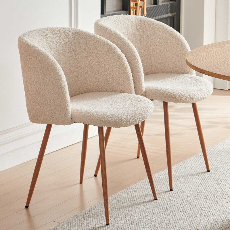 Maxton Fuax Fur Chair, Ivory