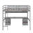 Full Size Wooden Loft Bed With Under-Bed Desk,Charging Station And Cabinets,Drawers And Bedside Tray-1361733205