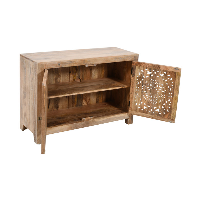 Armoire en bois massif Cedriana, Brun, Bronze Antique