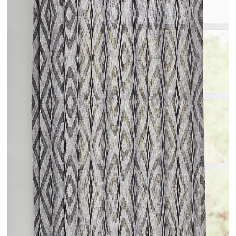 Rideau en polyester, gris, L 54 po x L 108 po