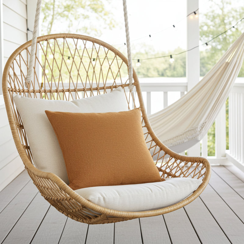 Burnt Sienna Square Indoor/Outdoor Pillow Cover & Insert, 18" x 18"