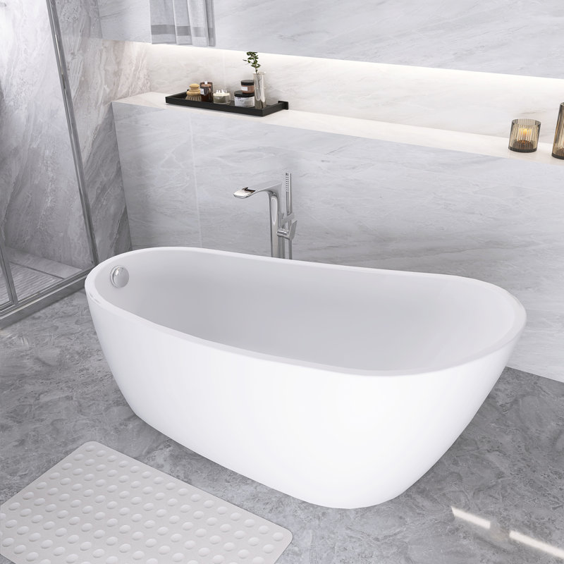 63" X 31.2" Freestanding Soaking Acylic Bathtub