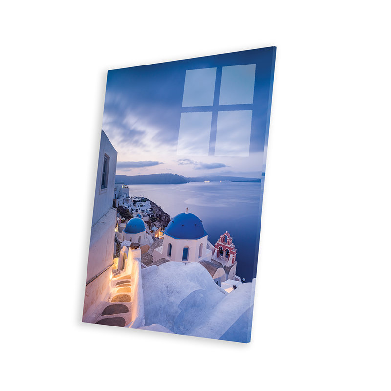 Town of Oia at Dusk, Santorini, Grèce par Jan Becke - photographie non encadrée, H 24 po x l 16 po x P 0,25 po