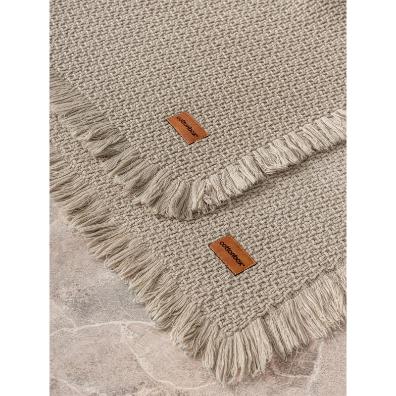 Dale Cotton Twill Non-Slip Bath Mat, Taupe