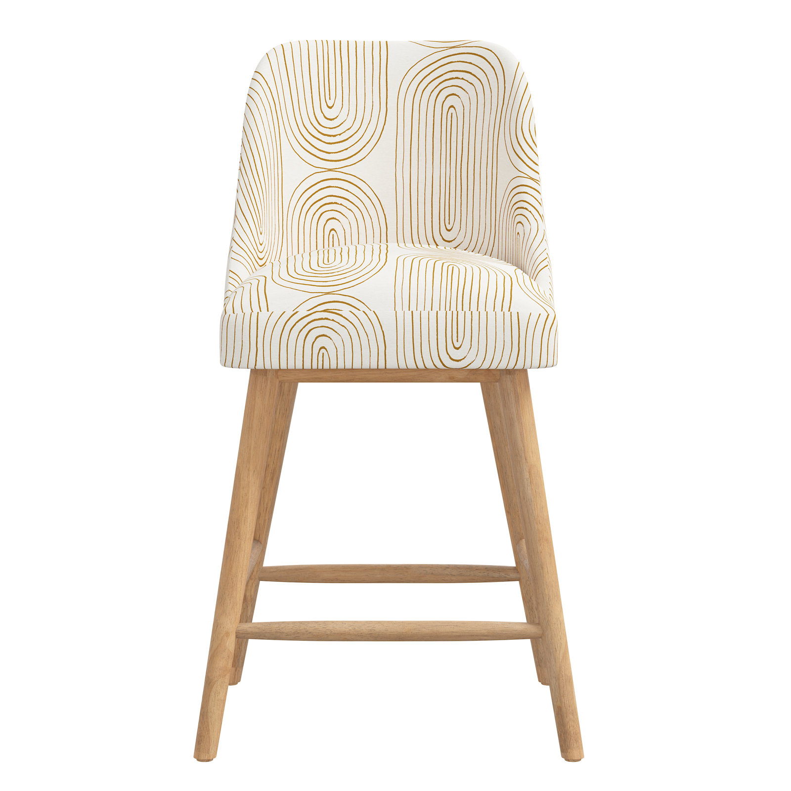 Gallie Bar & Counter Stool, Counter Stool (27” Seat Height), Natural Wood, Oblong Mustard
