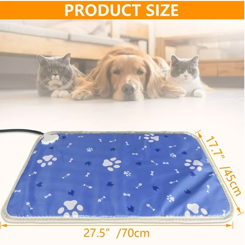 Coussin chauffant électrique 27,58 x 17,7 po pour petits chiens