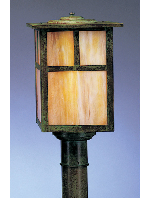 Tête de lanterne 1 lumière Hylan, H 10 po x l 7 po / vide, Étain, Or blanc irisé