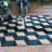 Hendriex Geometric Blue/Turquoise/Ivory Indoor&Outdoor Area Rug-1254042228