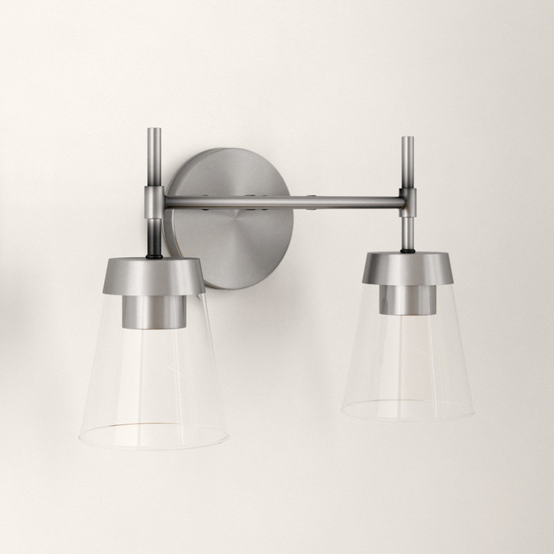 Delgado 2-Light Vanity Light - Brushed Steel, Brushed Steel