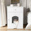 Enceinte en bois pour litière pour chat avec table d'appoint - Caisse blanche