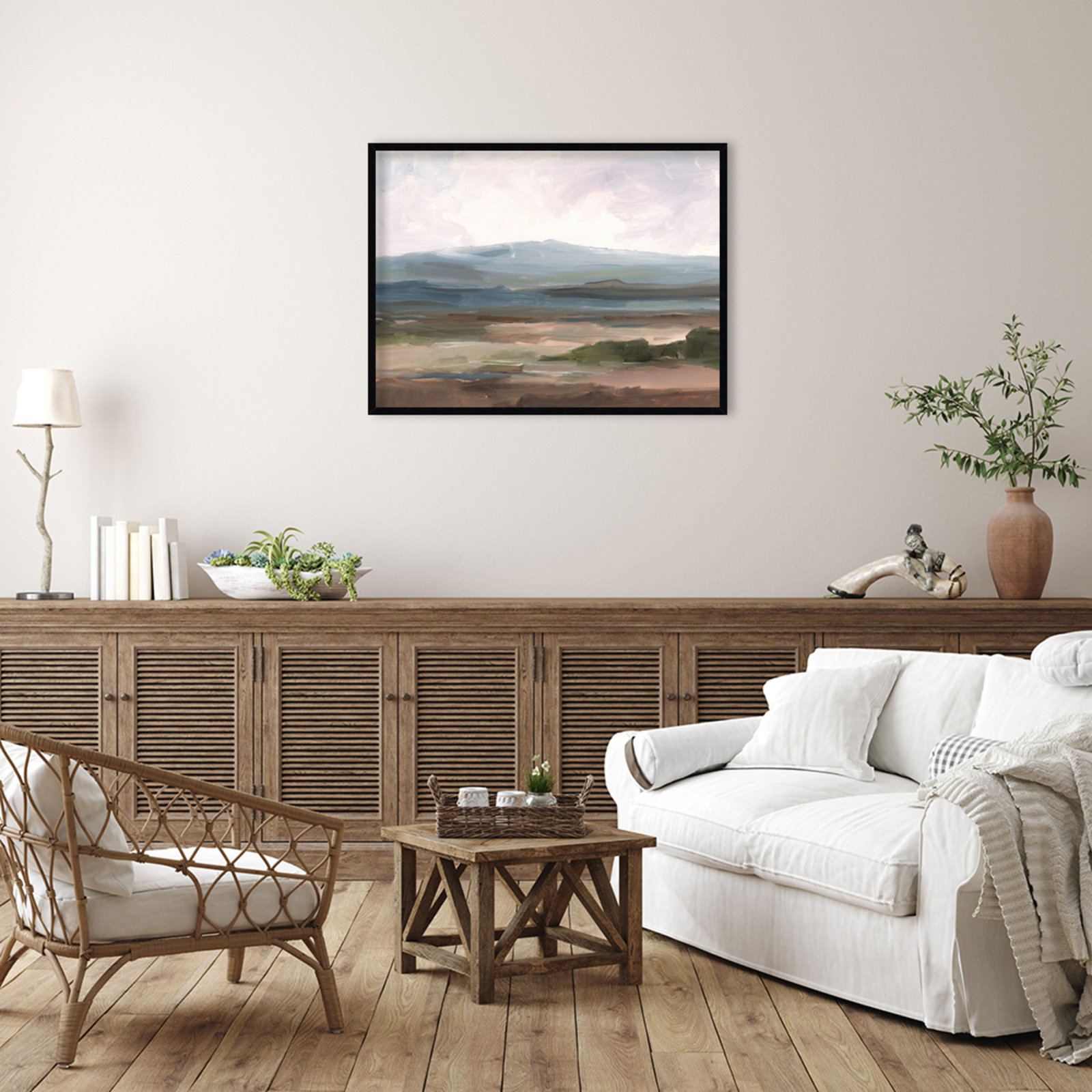 Ethan Harper "Serene Mountain Study II" Print, Black, 31" H x 41" W